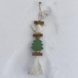 tresse de savons artisanaux en forme d'ange senteur bergamote et d'un sapin vert parfum cèdre. décoration de Noël parfumée