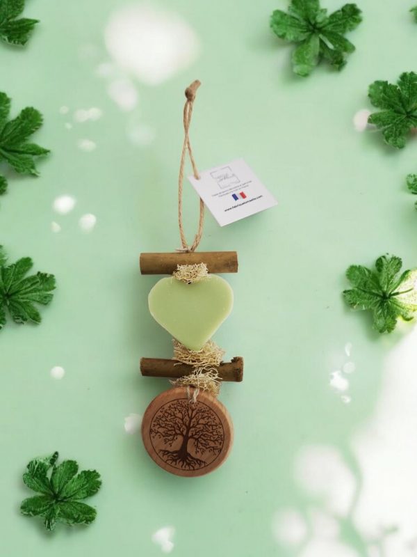 Tresse 1 Cœur Verveine avec Rond  Bois "Arbre de vie " – Image 4