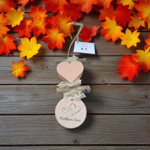 Tresse 1 Savon Cœur Fleur d'Oranger avec Rond  Bois Gravé "Meilleure Amie"