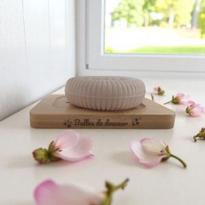Porte Savon Personnalisé en Bambou "Bulles de douceur"