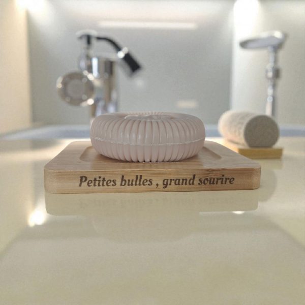 Porte Savon Personnalisé en Bambou "Petites Bulles....Grand sourire." – Image 7