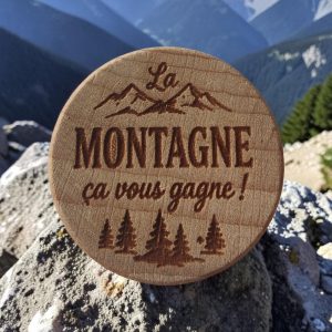 Bouchon de Bouteille Personnalisé "La montagne ça vous gagne "