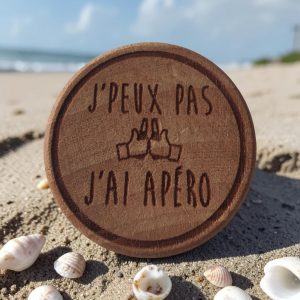 Bouchon de Bouteille Personnalisé "J'peux pas j'ai apéro "