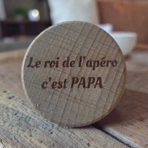 Bouchon de Bouteille Personnalisé "Le roi de l'apéro c'est Papa"