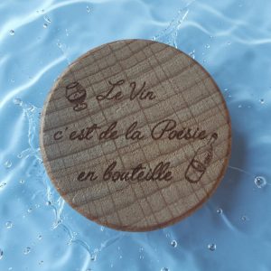 Bouchon de Bouteille Personnalisé "Le vin c'est de la poésie en bouteille"