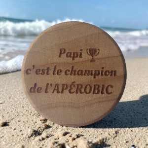 Bouchon de Bouteille Personalisé (Papi c'est le champion de l'apérobic)